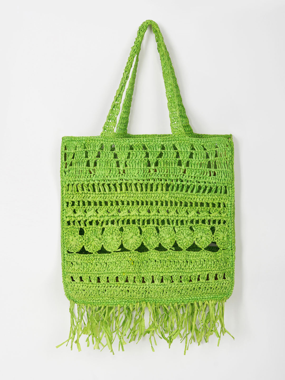 Mauri Green Raffia Bag