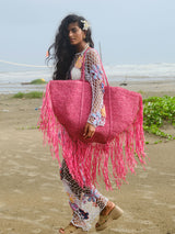 Aloha Raffia Beach Bag